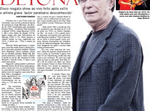 Jorge Mautner no Correio da Paraíba