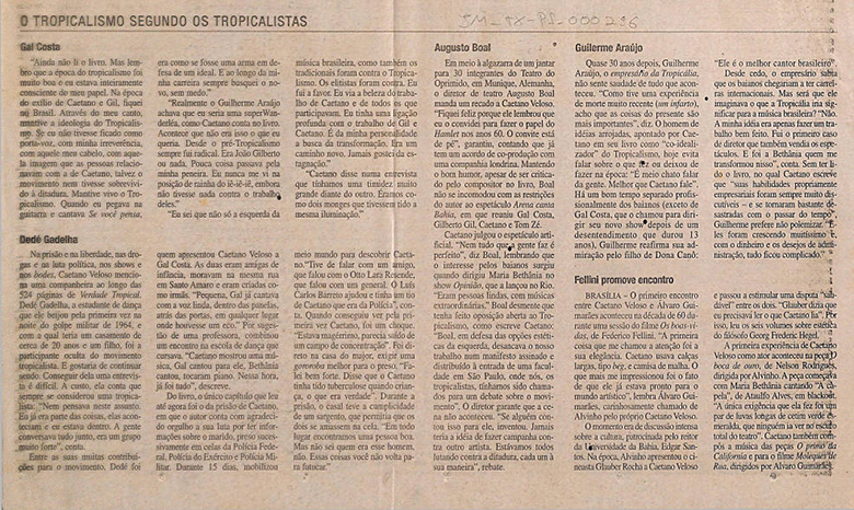 O tropicalismo segundo Caetano Veloso