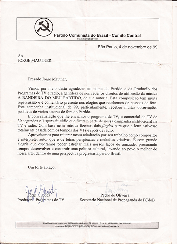 Agradecimento PCdoB