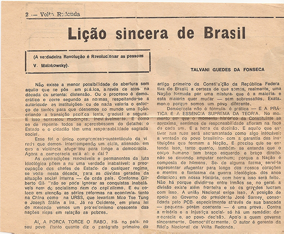 Lição Sincera de Brasil