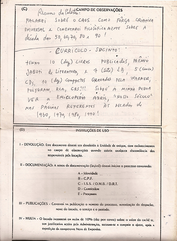 Locação de serviços profissionais de natureza artística